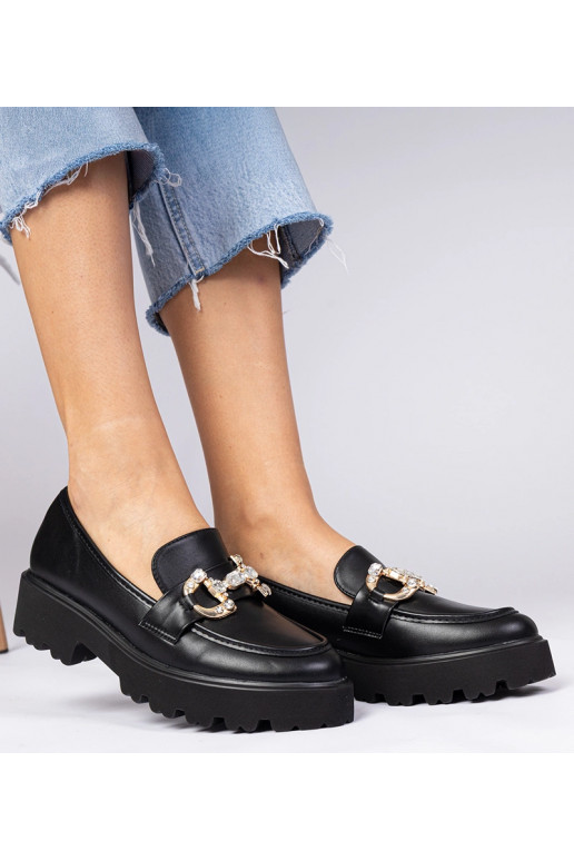 Czarne eleganckie mokasyny z...