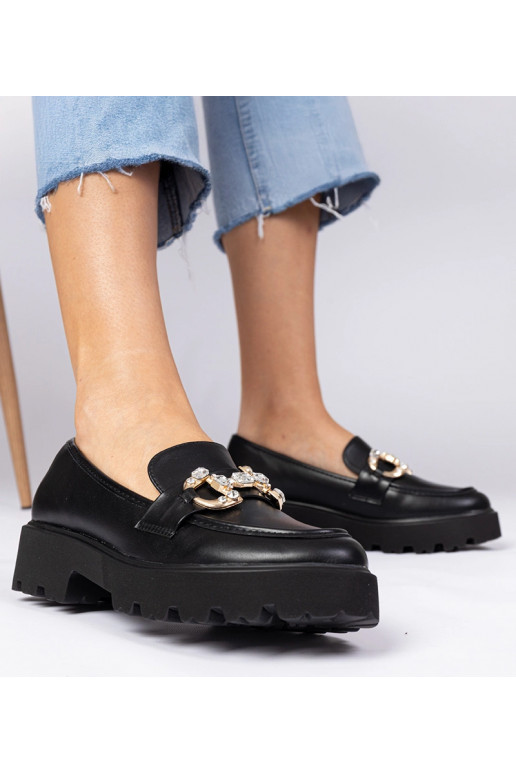Czarne eleganckie mokasyny z...