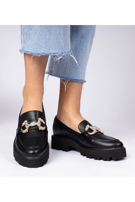 Czarne eleganckie mokasyny z...