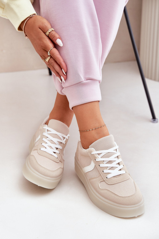 Low Women's Platform Sneakers Beige Telmira Low Women's Platform Sneakers Beige Telmira