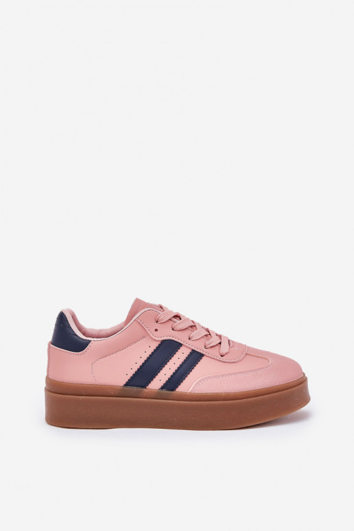 Women's Platform Sneakers Made Of Eco Leather Pink Ediriella