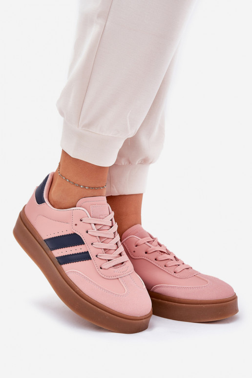 Women's Platform Sneakers Made Of Eco Leather Pink Ediriella