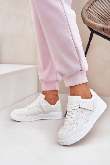 Buty Sportowe Sneakersy Damskie Z Eko Skóry Białe Telisiria