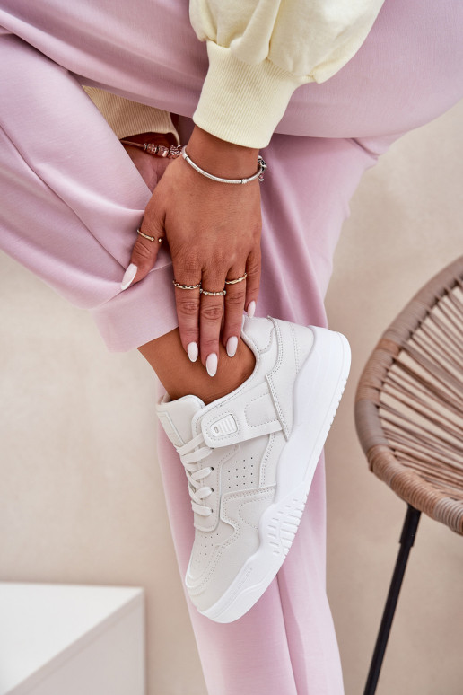 Buty Sportowe Sneakersy Damskie Z Eko Skóry Białe Telisiria