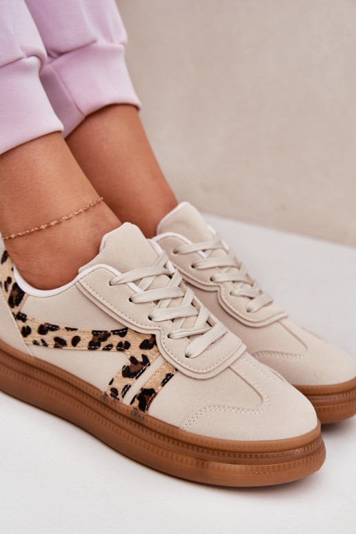 Women Sneakers On Platform Panther Beige Totter Women Sneakers On Platform Panther Beige Totter