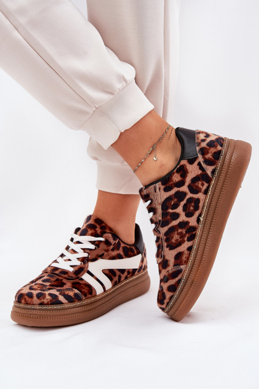 Womens Platform Sneakers Leopard Brown Totter Womens Platform Sneakers Leopard Brown Totter