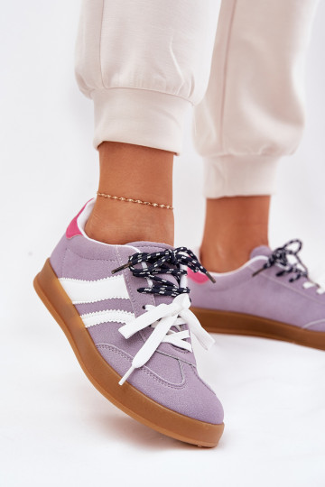 Low Women's Sneakers With Double Lacing Purple Ventus 2