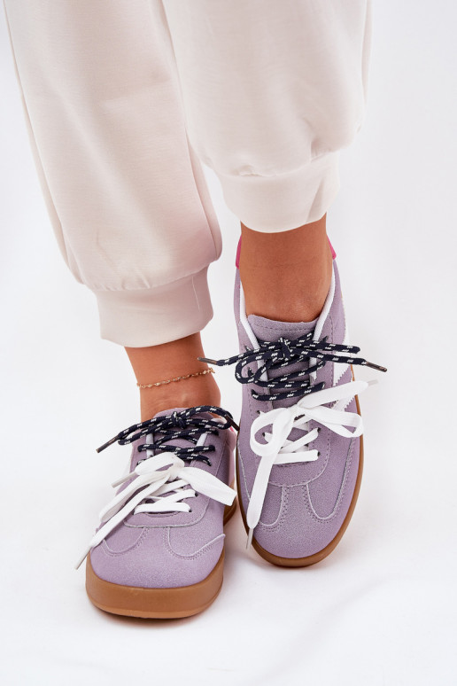 Low Women's Sneakers With Double Lacing Purple Ventus Low Women's Sneakers With Double Lacing Purple Ventus