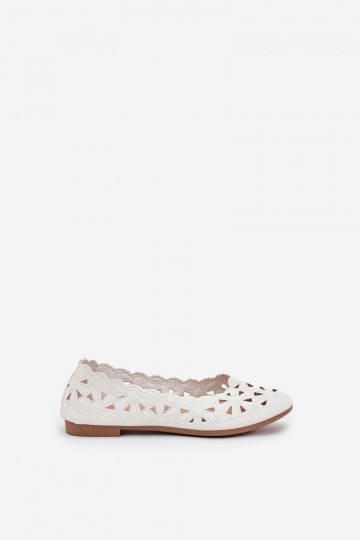 Perforated Children's Ballerinas With Glitter White Zindira 2