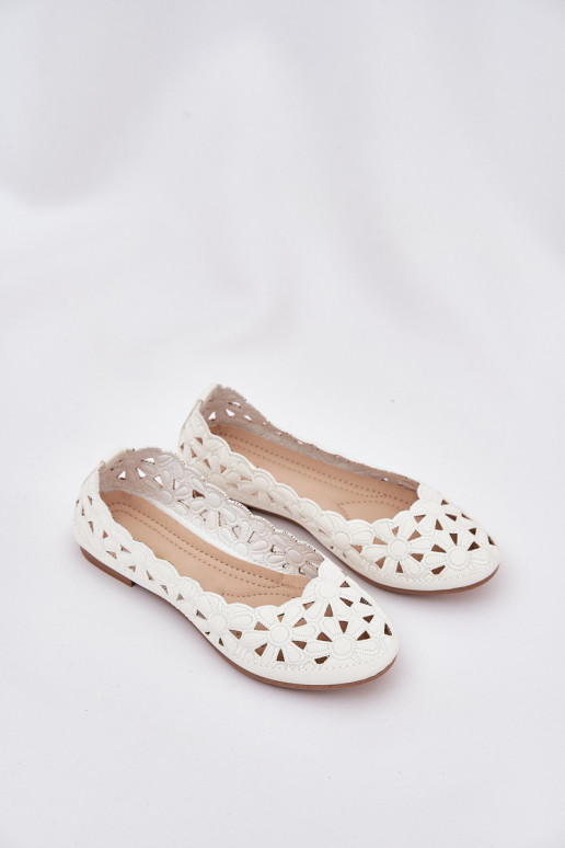 Perforated Children's Ballerinas With Glitter White Zindira Perforated Children's Ballerinas With Glitter White Zindira