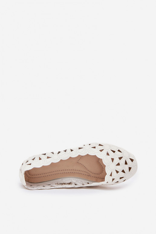 Perforated Children's Ballerinas With Glitter White Zindira Perforated Children's Ballerinas With Glitter White Zindira