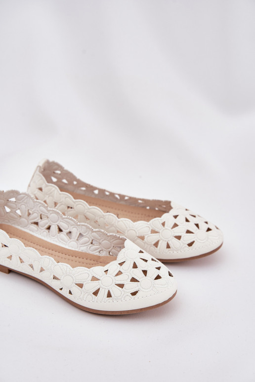 Perforated Children's Ballerinas With Glitter White Zindira Perforated Children's Ballerinas With Glitter White Zindira