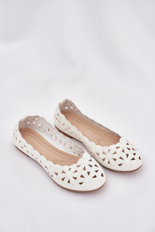 Perforated Children's Ballerinas With Glitter White Zindira Perforated Children's Ballerinas With Glitter White Zindira