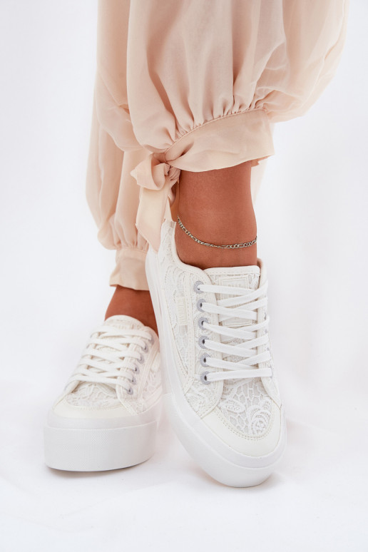 Lace Women's Sneakers Big Star RR274747 White Lace Women's Sneakers Big Star RR274747 White