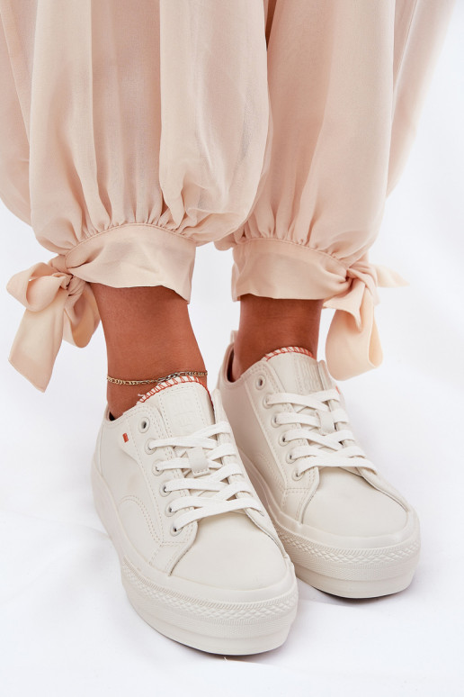 Ladies Sneakers Made Of Eco Leather Big Star RR274A297 Light Beige Ladies Sneakers Made Of Eco Leather Big Star RR274A297 Light Beige