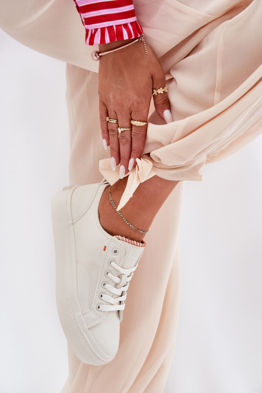 Ladies Sneakers Made Of Eco Leather Big Star RR274A297 Light Beige Ladies Sneakers Made Of Eco Leather Big Star RR274A297 Light Beige