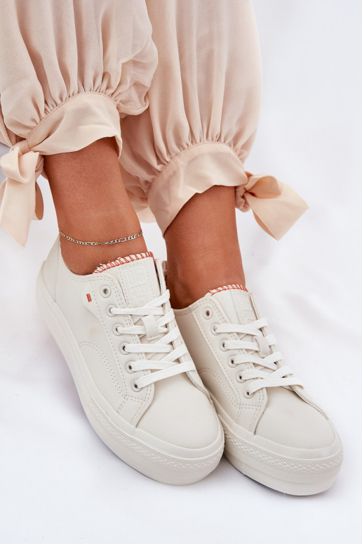 Ladies Sneakers Made Of Eco Leather Big Star RR274A297 Light Beige Ladies Sneakers Made Of Eco Leather Big Star RR274A297 Light Beige