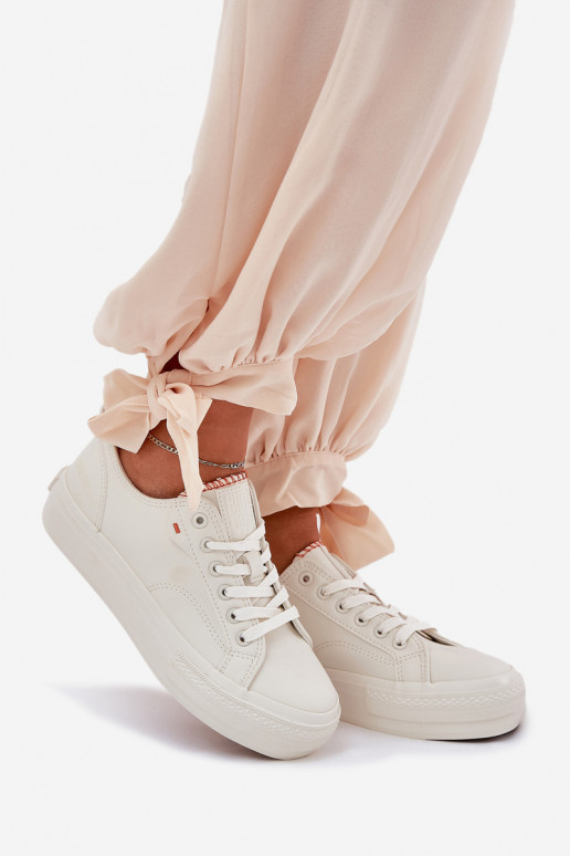 Ladies Sneakers Made Of Eco Leather Big Star RR274A297 Light Beige Ladies Sneakers Made Of Eco Leather Big Star RR274A297 Light Beige