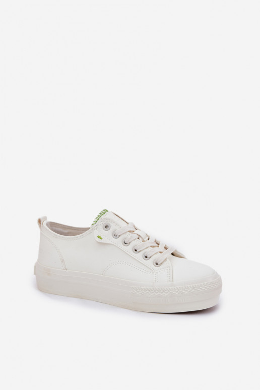 Women's Platform Sneakers Made Of Eco Leather Big Star RR274A295 White Women's Platform Sneakers Made Of Eco Leather Big Star RR274A295 White