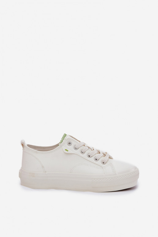 Women's Platform Sneakers Made Of Eco Leather Big Star RR274A295 White Women's Platform Sneakers Made Of Eco Leather Big Star RR274A295 White