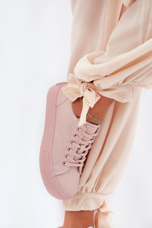 Trampki Damskie Na Platformie Z Eko Skóry Big Star RR274A294 Różowe