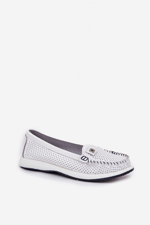 Ladies Leather Moccasins S.Barski LR51-673 White