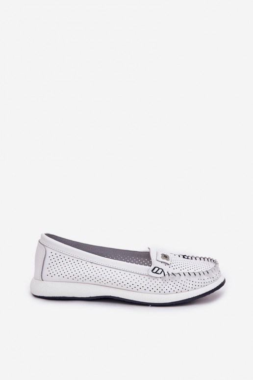 Ladies Leather Moccasins S.Barski LR51-673 White