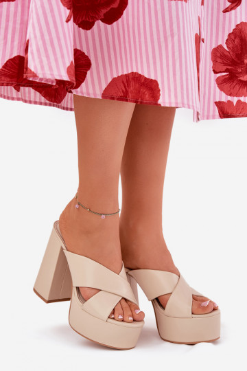 Women's Platform And Heeled Sandals Beige Lenobos 2