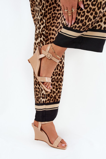 Lacquered Women's Wedge Sandals Nude Vliraya 2