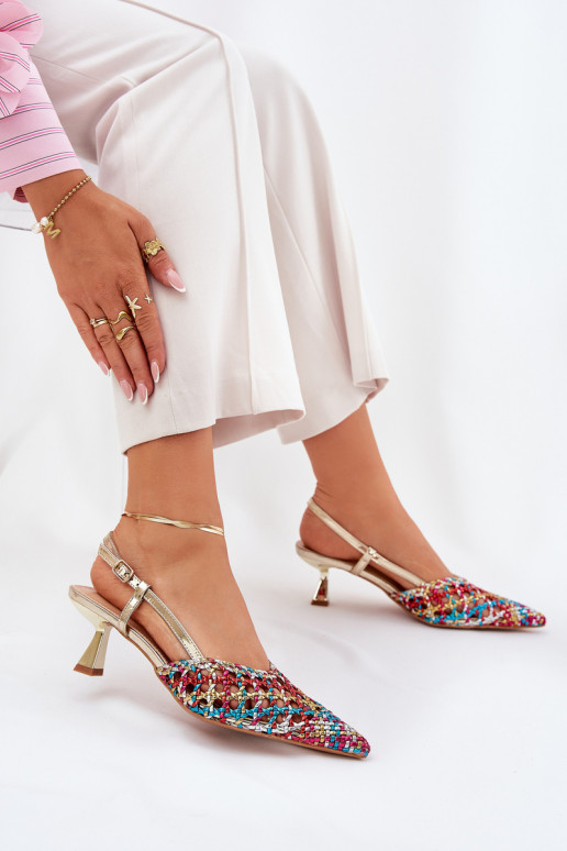 Pumps With Pointed Toe And Open Heel Multicolor Umirana