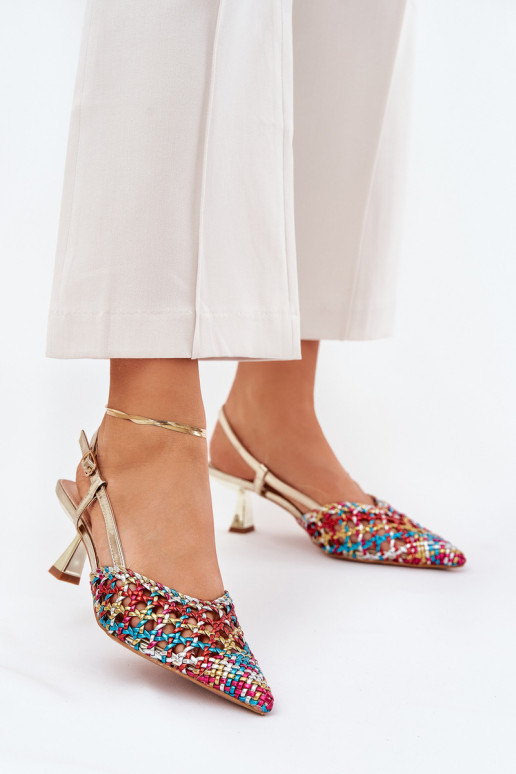 Pumps With Pointed Toe And Open Heel Multicolor Umirana