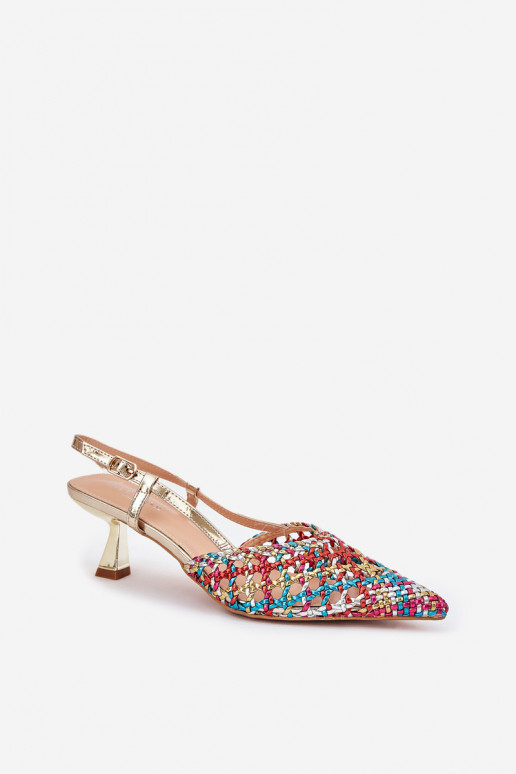 Pumps With Pointed Toe And Open Heel Multicolor Umirana