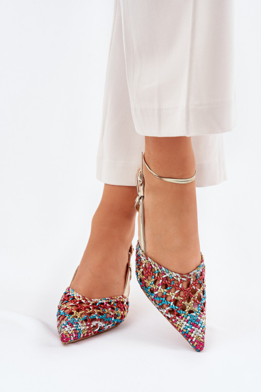 Pumps With Pointed Toe And Open Heel Multicolor Umirana