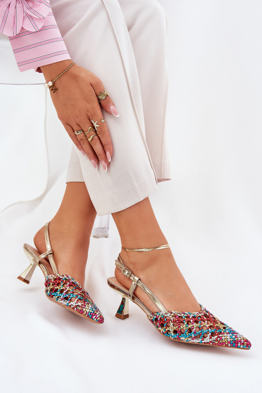 Pumps With Pointed Toe And Open Heel Multicolor Umirana