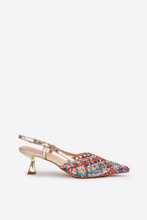 Pumps With Pointed Toe And Open Heel Multicolor Umirana