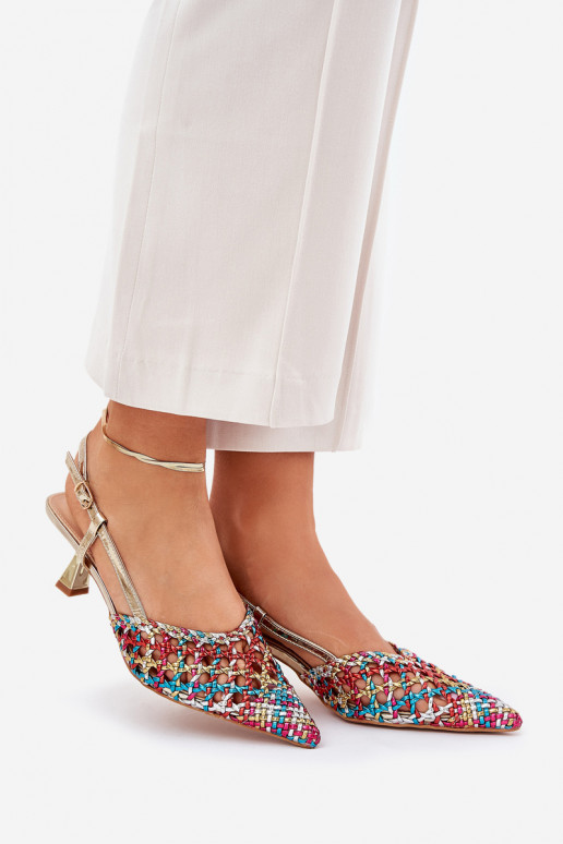 Pumps With Pointed Toe And Open Heel Multicolor Umirana