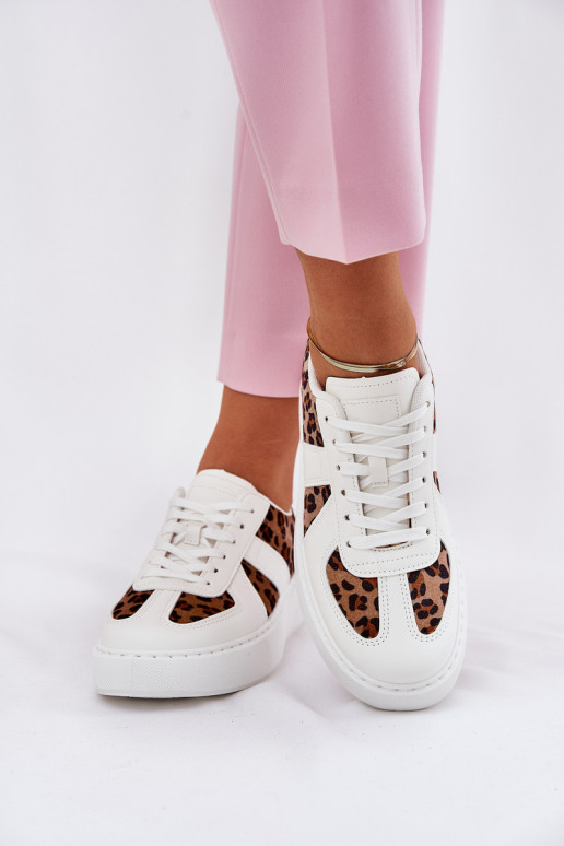 Women Sneakers With Leopard Print On Platform White Nativira Women Sneakers With Leopard Print On Platform White Nativira