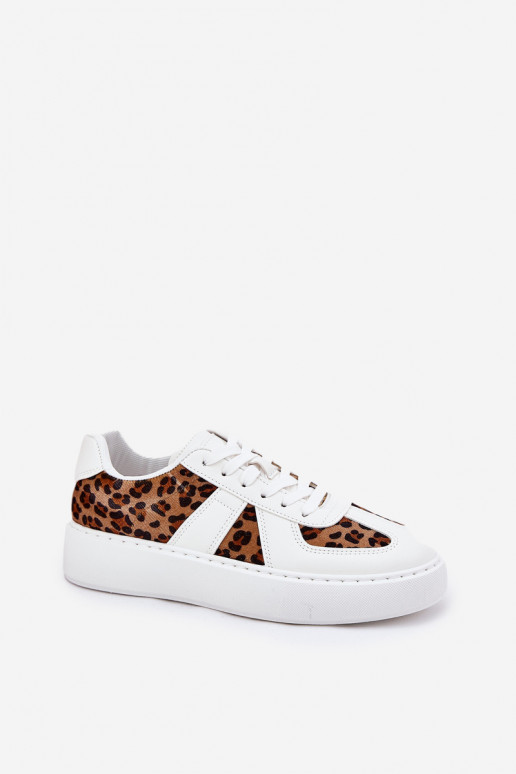 Women Sneakers With Leopard Print On Platform White Nativira Women Sneakers With Leopard Print On Platform White Nativira