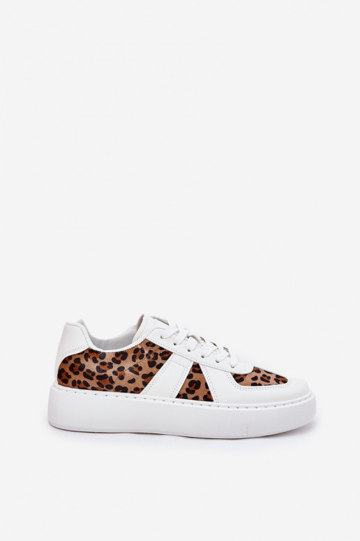Women Sneakers With Leopard Print On Platform White Nativira Women Sneakers With Leopard Print On Platform White Nativira