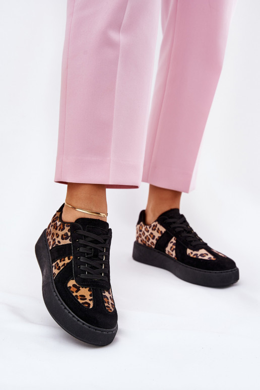 Women's Sneakers With Leopard Print On Platform Black Nativira Women's Sneakers With Leopard Print On Platform Black Nativira