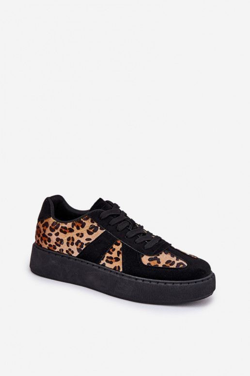 Women's Sneakers With Leopard Print On Platform Black Nativira Women's Sneakers With Leopard Print On Platform Black Nativira