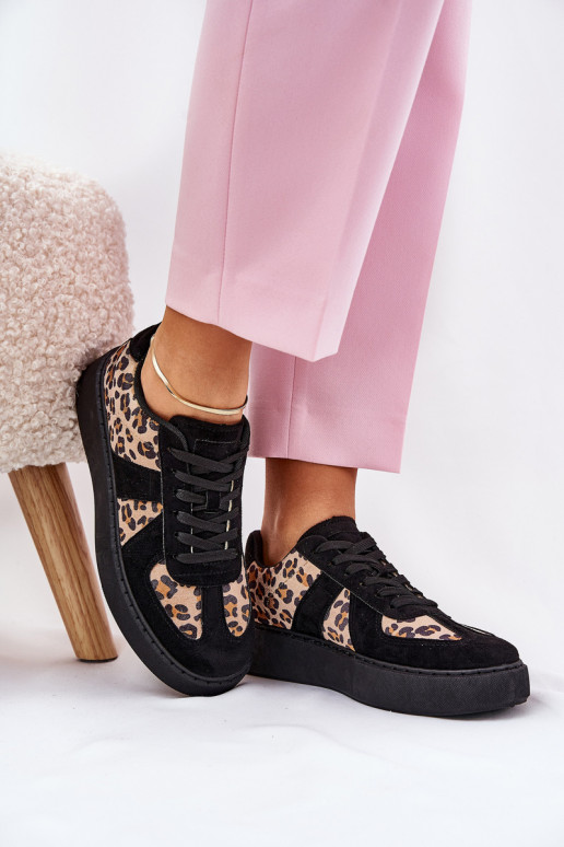 Women's Sneakers With Leopard Print On Platform Black Nativira Women's Sneakers With Leopard Print On Platform Black Nativira