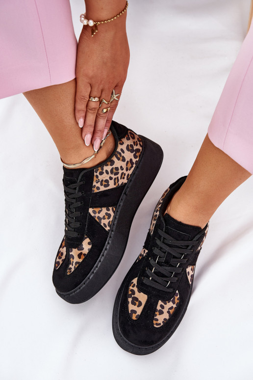 Women's Sneakers With Leopard Print On Platform Black Nativira Women's Sneakers With Leopard Print On Platform Black Nativira