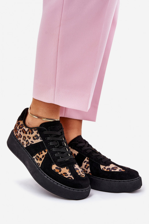 Women's Sneakers With Leopard Print On Platform Black Nativira Women's Sneakers With Leopard Print On Platform Black Nativira