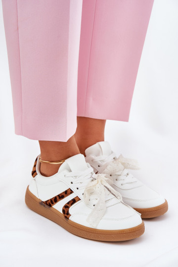 Low Women's Sneakers With Lace Panther White Zielle