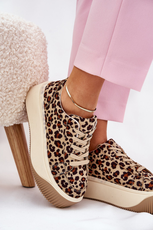 Sneakers On Massive Platform Smooth Beige Tirvanis