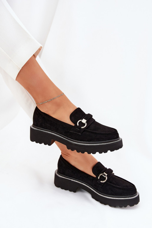 Ladies moccasins decorated with rhinestones black Patina Ladies moccasins decorated with rhinestones black Patina