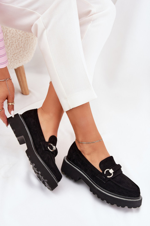 Ladies moccasins decorated with rhinestones black Patina Ladies moccasins decorated with rhinestones black Patina