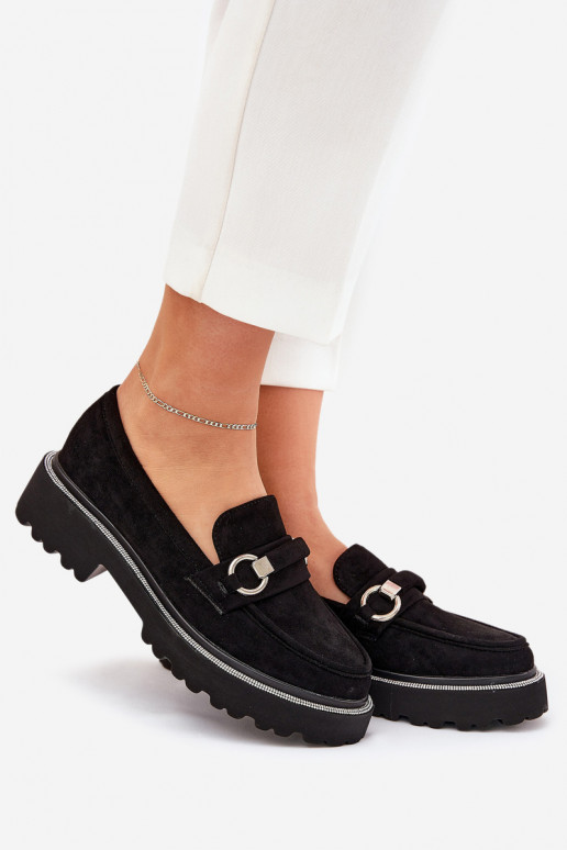 Ladies moccasins decorated with rhinestones black Patina Ladies moccasins decorated with rhinestones black Patina