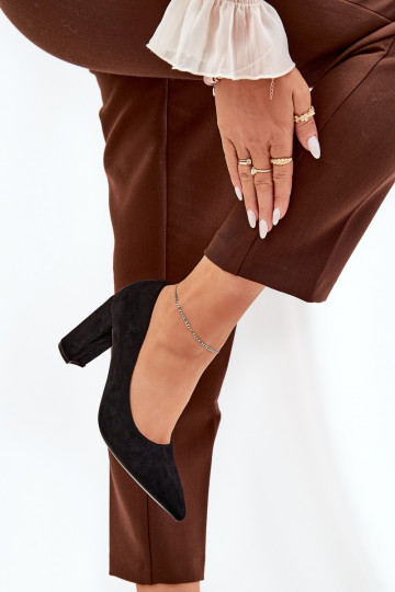 Eco Suede Heels On A Heel Black Ellinoria 2